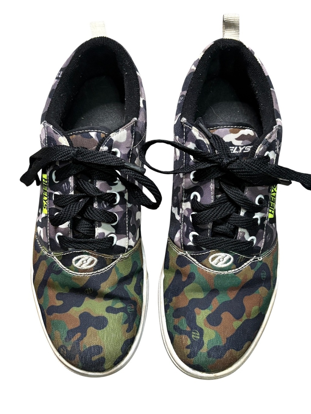 Heelys Camo Wheeled Sneakers Roller Skate Shoes Green Brown Purple